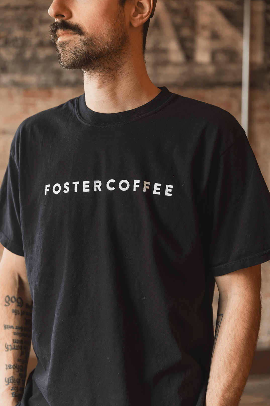 Foster Text Black T-Shirt - Foster Coffee