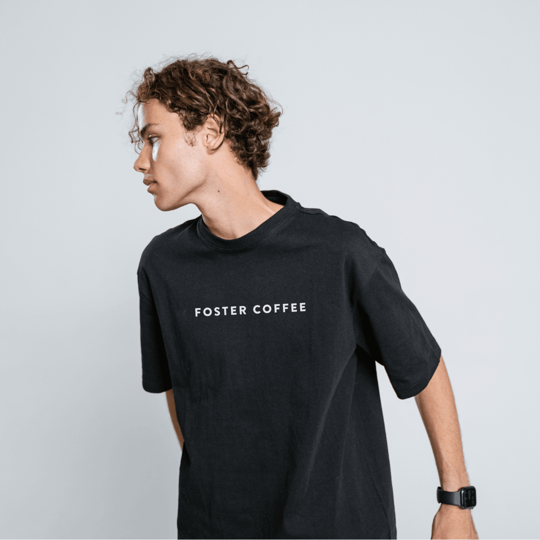 Foster Text Black T-Shirt - Foster Coffee