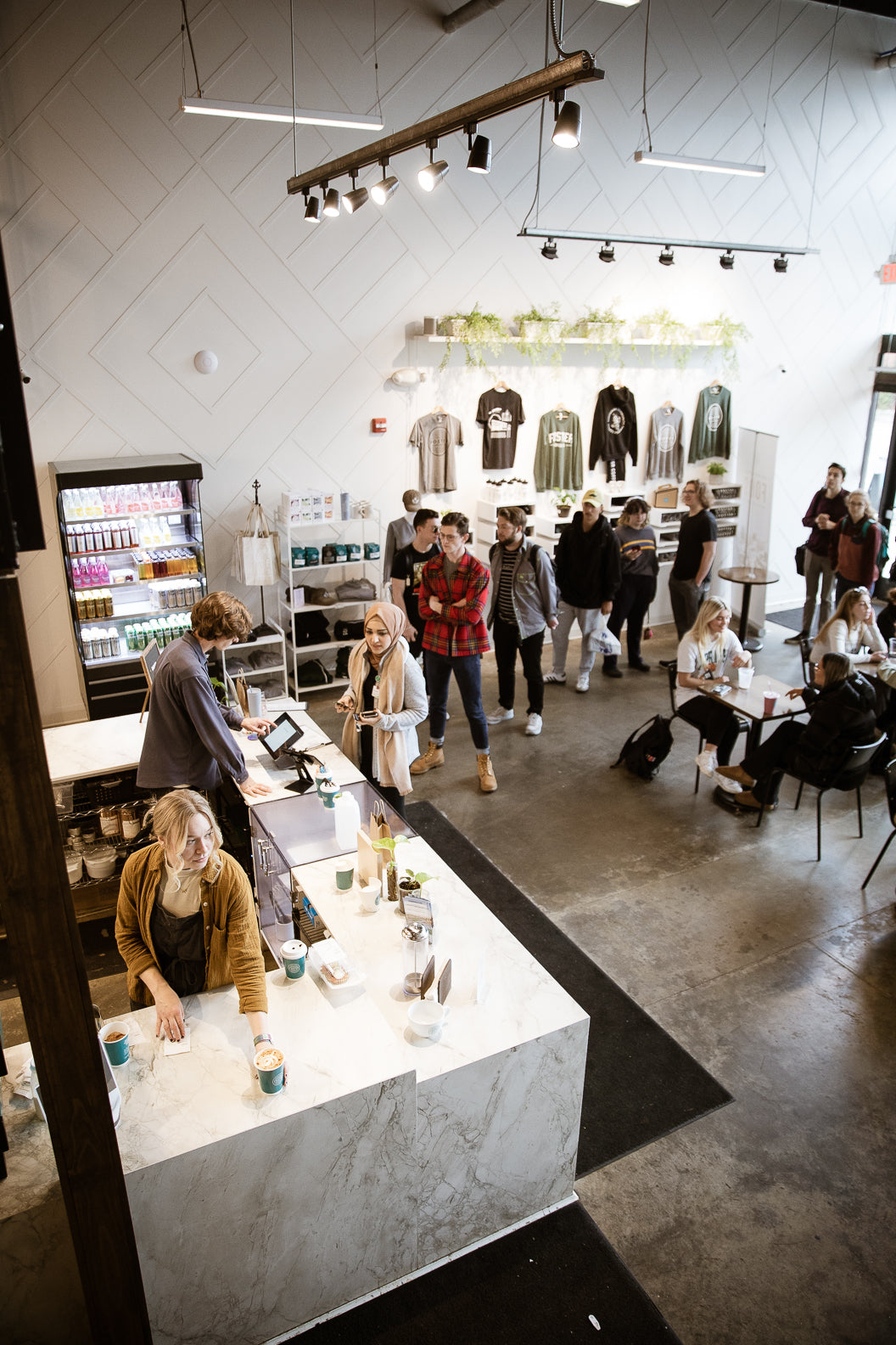 Inside Foster Coffee Company in downtown East Lansing near Michigan State University