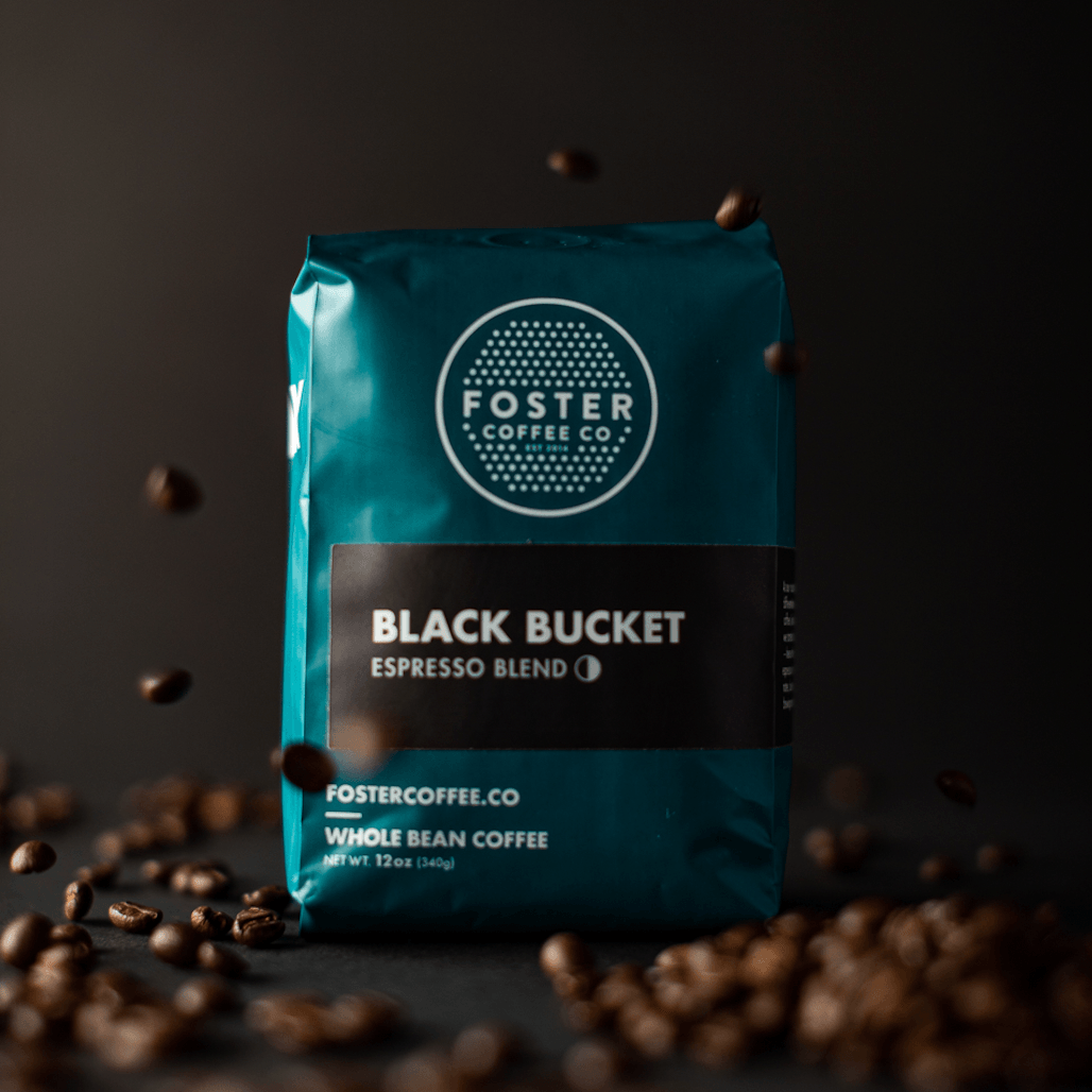 Black Bucket (Blend) 12oz Retail Bag - Grocery - Foster Coffee