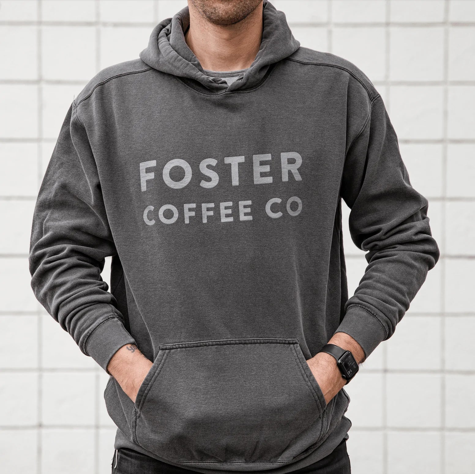 Grey on Grey Hoodie - Foster Coffee